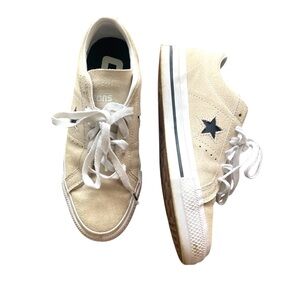 Converse Cream and Black Suede Sneakers